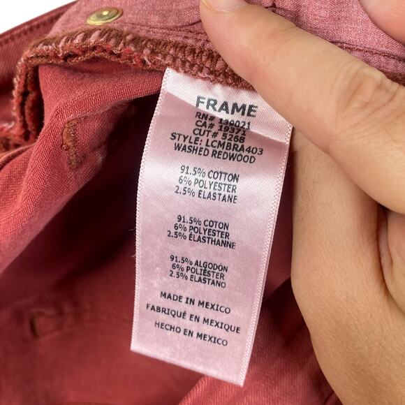 Frame Le Crop Mini Boot Cut Washed Redwood Stretch Denim Jeans SZ 27 - Picture 10 of 10
